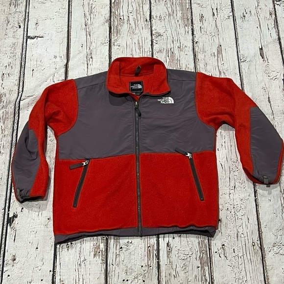 Boys The North Face Kids Denali Red Fleece Zip Up Jacket - Picture 1 of 7
